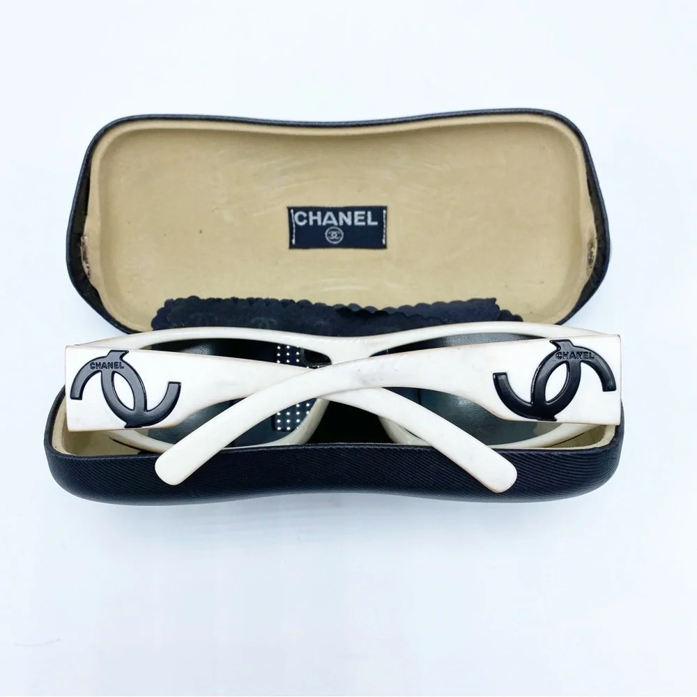 Authentic CHANEL Dream Wrap White & Black Sporty Y2K Early 2000s Sunglasses - Picture 9 of 12